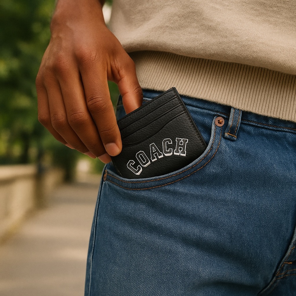 Coach Slim ID Card Case with Varsity Motif - Picture 2 of 6